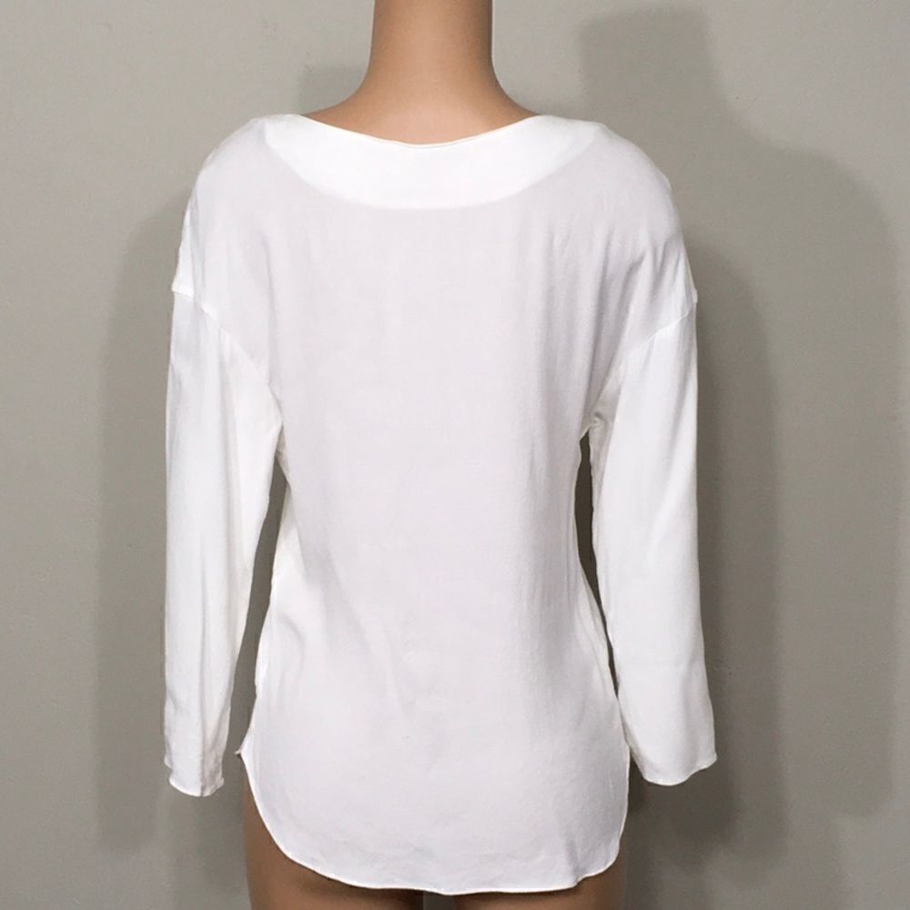 FRAME white lace neck top. - Picture 5 of 10